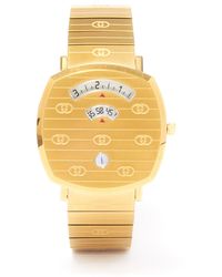 Gucci Grip Two-window Gold Pvd Watch - Yellow