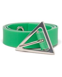 Bottega Veneta Triangle-buckle Rubberised Belt - Green