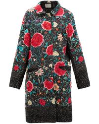 By Walid Zosia Floral-embroidered Cotton And Silk Coat - Multicolour