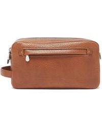 Brunello Cucinelli Two-zip Grained-leather Washbag - Brown