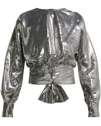 MSGM Open-back Sequin Blouse - Metallic