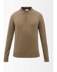 Allude Long-sleeve Cashmere Polo Shirt - Green