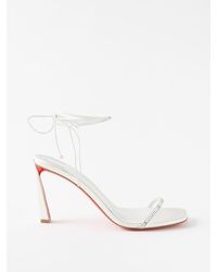 Christian Louboutin Condora 85 Leather Sandals in White | Lyst UK