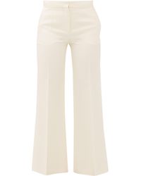 Valentino Crepe Couture Wool-blend Kick-flare Trousers - White