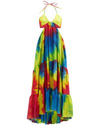 Alexandre Vauthier Cutout Tie-dye Silk-charmeuse Maxi Dress - Multicolour