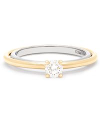 Charlotte Chesnais Elipse Solitaire Diamond & 18kt Gold Ring - Metallic