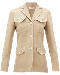 Lanvin Veste safari en toile flammée à poches plaquées - Neutre