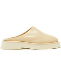 Wandler Rosa Leather Backless Loafers - Natural