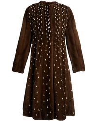 Altuzarra Manteau en fourrure ornements façon perle Belloza - Marron