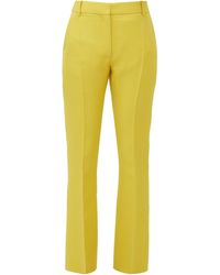 Valentino Flared-cuff Virgin Wool-blend Twill Trousers - Yellow