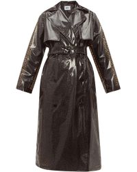 MSGM Leopard Pvc Trench Coat - Multicolour