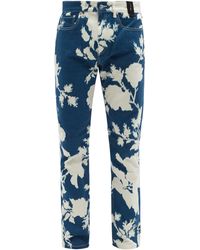 Erdem Oliver Bleached Floral-print Slim-leg Jeans - Blue