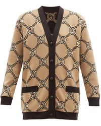 Gucci - GG-jacquard Reversible Wool-blend Cardigan - Lyst