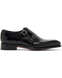 Santoni Chaussures à boucles à bout contrastant - Noir