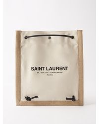 Saint Laurent - Sac bandoulière en toile à imprimé logo - Lyst