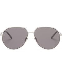Dior Cd Link Monogram Aviator Metal Sunglasses in Silver (Metallic) for ...