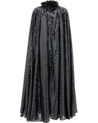 Halpern Ruffled-neck Sequin-embellished Cape - Multicolour