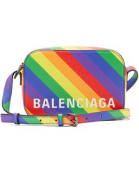 Balenciaga Ville Xs Rainbow-stripe Leather Cross-body Bag - Multicolour