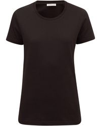 Moncler T-shirt en coton à appliqué logo - Noir