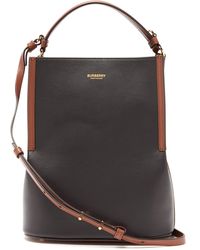 Burberry Small Two-tone Leather Peggy Bucket Bag - Black