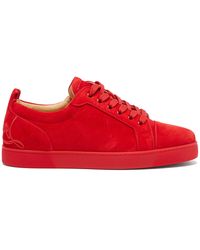 Christian Louboutin Fun Louis Junior Suede Sneakers - Red