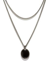 Alexander McQueen Skull & Onyx Double-chain Necklace - Metallic