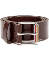 Paul Smith Ceinture en cuir à boucle à rouleau Artist Stripe - Marron