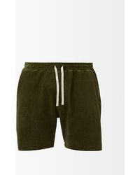 Oliver Spencer Weston Organic Cotton-blend Corduroy Shorts - Green