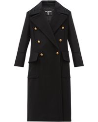 Balmain Oversized Double-breasted Wool-blend Coat - Black
