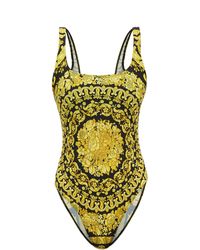 Versace Barocco-print Scoop-neck Swimsuit - Black