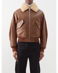 Bottega Veneta Shearling-collar Leather Jacket - Brown