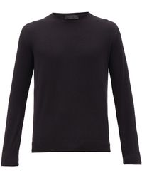 Prada Long-sleeve Virgin-wool T-shirt - Black