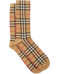 Burberry Vintage-check Intarsia Socks - Natural