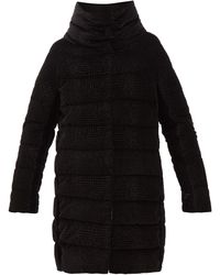 Herno Padded Down-filled Textured Velvet Coat - Black