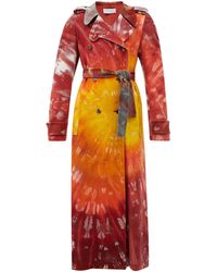 Gabriela Hearst Michael Tie-dye Cashmere Trench Coat - Red