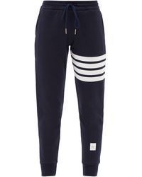 Thom Browne Four-bar Cotton-jersey Track Trousers - Blue