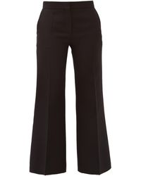 Valentino Crepe Couture Wool-blend Kick-flare Trousers - Black