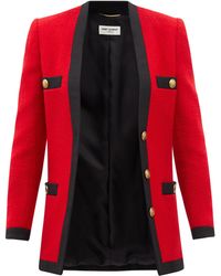Saint Laurent Wool-blend Bouclé Tweed Tailored Jacket