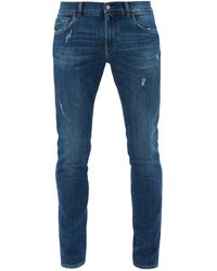 Dolce & Gabbana Distressed Slim-leg Jeans - Blue