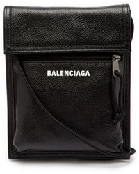 Balenciaga Explorer Logo-print Leather Pouch - Black