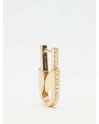 Eera Eéra Safety Pin Diamond & 18kt Gold Single Earring - Metallic
