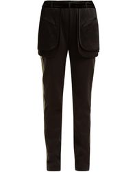 Valentino Exposed-pocket Silk-blend Trousers - Black