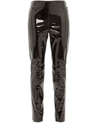 Raey Elasticated-back Skinny Vinyl Pants - Black