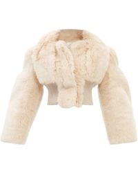 Givenchy Faux-fur Cropped Jacket - Natural
