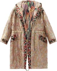 Rianna + Nina Vintage Hooded Drawstring Floral-brocade Parka - Multicolour