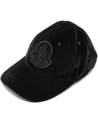 Moncler Logo-embroidered Velvet Cap - Black