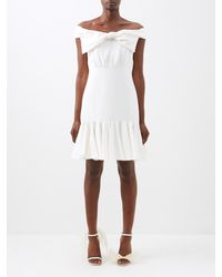 Giambattista Valli Off-the-shoulder Bow-front Crepe Mini Dress - White