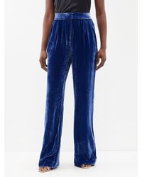 Sleeping with Jacques - Wide-leg Velvet Pyjama Trousers - Lyst