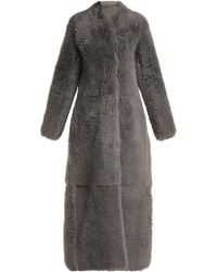 The Row Tralman Shearling Coat - Gray