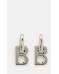 Balenciaga シルバー Xs B チェーン ピアス ホワイト | Lyst
